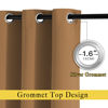 Picture of NICETOWN Bedroom Curtains 63 inch Length 2 Panels - Grommet Top Blackout Room Darkening Sound Reduction Privacy Thermal Drapes for Flat/Laundry, Gold Brown, W52 x L63
