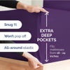 Picture of Extra Deep King Fitted Sheet - Hotel Luxury Single Fitted Sheet Only - King Sheet Easily Fits 18 inch to 24 inch Mattress - Soft Wrinkle Free, Breathable & Comfy Extra Deep Pockets Purple Fitted Sheet