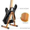 Picture of SNIGJAT Wood Guitar Stand, Acoustic Guitar Stand, A-Frame Folding Electric Guitar Display Stand with Padded Foam, Bass Wooden Guitar Stand Compatible for Cello, Mandolin, Bass, Banjo, Ukulele