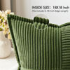 Picture of MIULEE Moss Green Corduroy Pillow Covers 18x18 Inch with Splicing Set of 2 Super Soft Boho Striped Pillow Covers Broadside Decorative Spring Textured Throw Pillows for Couch Cushion Bed Livingroom