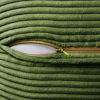 Picture of MIULEE Moss Green Corduroy Pillow Covers 18x18 Inch with Splicing Set of 2 Super Soft Boho Striped Pillow Covers Broadside Decorative Spring Textured Throw Pillows for Couch Cushion Bed Livingroom