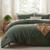 Picture of Bedsure California King Size Comforter Set, Dark Green Soft Prewashed Bedding for All Seasons, 3 Pieces Warm Down Alternative Bed Set, 1 Lightweight Comforter (104"x96") and 2 Pillowcases (20"x36")