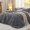 Picture of Bedsure King Size Comforter Set, Dark Grey Soft Prewashed Bedding for All Seasons, 3 Pieces Warm Down Alternative Bed Set, 1 Lightweight Comforter (104"x90") and 2 Pillowcases (20"x36")