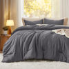 Picture of Bedsure King Size Comforter Set, Dark Grey Soft Prewashed Bedding for All Seasons, 3 Pieces Warm Down Alternative Bed Set, 1 Lightweight Comforter (104"x90") and 2 Pillowcases (20"x36")