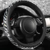 Picture of CAR PASS Bling Diamond Leather Steering Wheel Cover, with Bling Sparkly Crystal Glitter Rhinestone Universal Fit 14" 1/2-15" Car Wheel Protector Fit for Women Girl SUV,Vans,Sedans,Trucks, Zebra Print