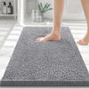 Picture of Smiry Luxury Chenille Bathroom Rugs 30x20, Extra Soft and Absorbent Shaggy Bath Mat, Machine Washable, Non-Slip Plush Carpet Runner for Tub, Shower, and Floor, Home Decor Accessories, Dark Grey