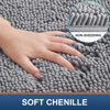 Picture of Smiry Luxury Chenille Bathroom Rugs 30x20, Extra Soft and Absorbent Shaggy Bath Mat, Machine Washable, Non-Slip Plush Carpet Runner for Tub, Shower, and Floor, Home Decor Accessories, Dark Grey
