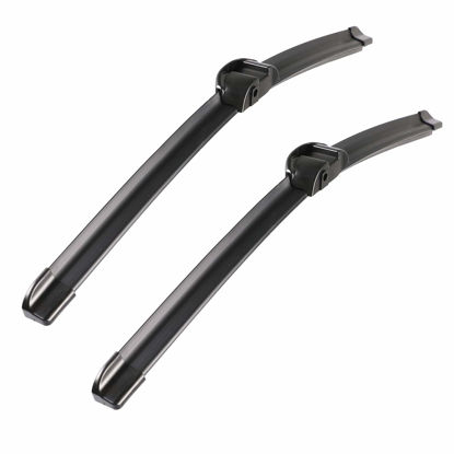 Picture of 2 Wipers Factory Replacement For VW Volkswagen Touareg Porsche Cayenne 2008-2016 Original Equipment Windshield Wiper Blades Set - 26"+26" Side Lock (Set of 2) Not for J HOOK