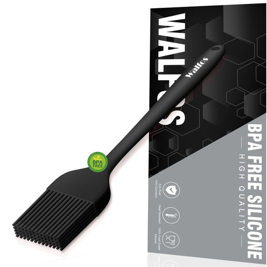 Picture of Walfos Small Basting Pastry Brush, Silicone Pastry Brush, Heat Resistant Perfect for BBQ Grill Baking Kitchen Cooking, Strong Steel Core and One-Pieces Design, BPA Free and Dishwasher Safe (8.2")