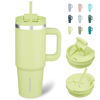 Picture of BJPKPK Tumbler With Handle And Straw 30oz Insulated Tumbler Cups With Lid Stainless Steel Travel Coffee Mug,Macaron Green