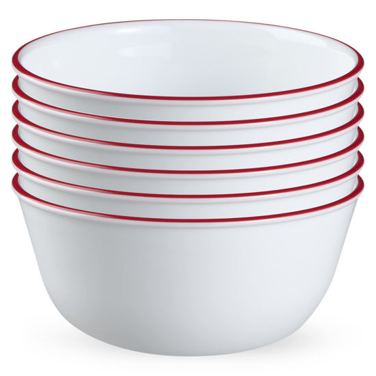 Picture of Corelle,Glass 28oz Red Band Bowl 6pk