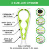 Picture of Jar Opener for Weak Hands, Seniors with Arthritis, 5 in 1 Multi Function Bottle Opener Lid Opener For Arthritic Hands with Non Slip Rubber Jar opener Gripper Pad(3-piece set, Green)