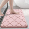 Picture of OLANLY Memory Foam Bath Mat Rug 24x16, Ultra Soft Non Slip and Absorbent Bathroom Rug, Machine Wash Dry, Comfortable, Thick Bath Rug Carpet for Bathroom Floor, Tub and Shower, Pink