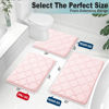 Picture of OLANLY Memory Foam Bath Mat Rug 24x16, Ultra Soft Non Slip and Absorbent Bathroom Rug, Machine Wash Dry, Comfortable, Thick Bath Rug Carpet for Bathroom Floor, Tub and Shower, Pink