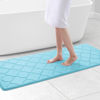 Picture of OLANLY Memory Foam Bath Mat Rug 59x24, Ultra Soft Non Slip and Absorbent Bathroom Rug, Machine Wash Dry, Comfortable, Thick Bath Rug Carpet for Bathroom Floor, Tub and Shower, Sky Blue