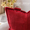 Picture of MIULEE Red Corduroy Pillow Covers with Splicing Set of 2 Super Soft Boho Striped Pillow Covers Broadside Decorative Textured Throw Pillows for Couch Cushion Livingroom 20x20 inch