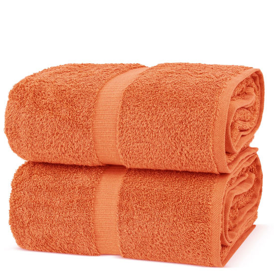 Picture of Chakir Turkish Linens, 100% Cotton Premium Quality Turkish Bath Sheets (35''x70'' Large Bath Sheet Towels - Coral)
