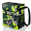 Picture of SIBOFUEGO Cute Car Trash Can with Lid - Leak Proof Car Trash Bag Hanging Waterproof Car Garbage Can with Storage Pockets Multipurpose Collapsible Car Organizer, 2 Gallons Camo Green