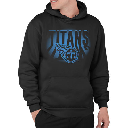 Picture of Junk Food Standard Spotlight Pullover Hoodie. Relaxed Unisex Fit, Tennessee Titans-Black, Large