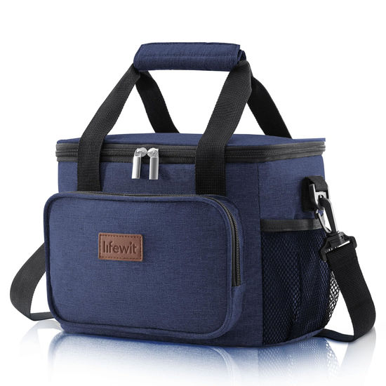 Picture of Lifewit Large Lunch Bag Insulated Lunch Box Soft Cooler Cooling Tote for Adult Men Women, Dark Blue 12-Can (8.5L)