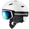 Picture of Odoland Ski Helmet and Goggles Set, Snowboard Helmet Glasses for Men, Women & Youth - Shockproof/Windproof Gear for Skiing, Snowboarding, Snowmobile White,S