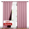 Picture of NICETOWN Crystal Pink Full Shade Curtain Panels, Pair of Energy Smart & Noise Blocking Out Blackout Drapes for Dining Room Window, Thermal Insulated Guest Room Lined Window Dressing(62 x 84 inch)