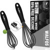 Picture of Walfos Whisk 5+7inch Mini Whisk,Silicone Whisk Non Scratch Heat Resistant (480°F). Nice for stirring individual eggs and mixing small amounts of powder and sauce.Bpa Free and Dishwasher Safe.Black