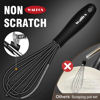 Picture of Walfos Whisk 5+7inch Mini Whisk,Silicone Whisk Non Scratch Heat Resistant (480°F). Nice for stirring individual eggs and mixing small amounts of powder and sauce.Bpa Free and Dishwasher Safe.Black
