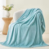 Picture of NEWCOSPLAY Super Soft Throw Blanket Mint Green Premium Silky Flannel Fleece Leaves Pattern Lightweight Bed Blanket All Season Use (Mint Green, Throw(50"x60"))