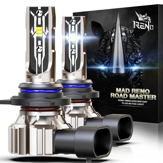 Picture of RENO 9012 Bulb, 9012 Fog Lights Bulb, 9012 Light Bulbs Fanless In Line HIR2 Car Fog Bulb Plug and Play, Pack of 2
