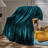 Picture of NEWCOSPLAY Super Soft Throw Blanket Dark Teal Premium Silky Flannel Fleece Leaves Pattern Lightweight Bed Blanket All Season Use (Dark Teal, Throw(50"x60"))