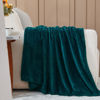 Picture of NEWCOSPLAY Super Soft Throw Blanket Dark Teal Premium Silky Flannel Fleece Leaves Pattern Lightweight Bed Blanket All Season Use (Dark Teal, Throw(50"x60"))
