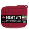 Picture of Ritz Terry Pocket Mitt & Hot Pad: Unparalleled Heat Resistant, Durable 100% Cotton - Ergonomically Designed for Optimal Grip - Easy-Care Machine Washable, Perfect for Your Kitchen - Paprika Red, 4-Pk