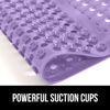 Picture of Gorilla Grip Patented Bath Tub Shower Mat, 35x16 Washable Bathtub Floor Mats, Suction Cups and Drain Holes to Keep Tubs Clean, Purple Opaque