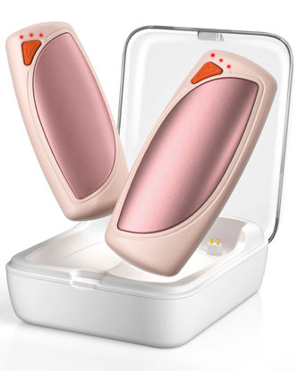 Picture of Rechargeable Hand Warmers with Charge Case, 2 Packs 14,000mAh Electric Dual Sided Hand Warmer Reusable Long Battery Life Portable Pocket Heater Gifts for Men Women Golf, Hunting Gear
