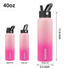 Picture of BJPKPK 40oz Stainless Steel Insulated Water Bottle with 3 Lids, Sakura - BPA Free Leakproof Thermos Bottle for Sports & Gym