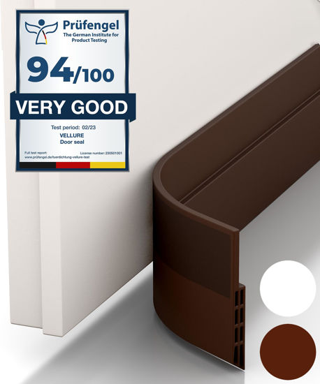 Picture of Vellure® Door Draft stoppers for Bottom of Door - New Premium Door Sweep/Door Seal Strip (Save Energy - installs Quickly and Easily) Door Weather Stripping, Ideal for Keeping Out Cold (1x39 Brown)