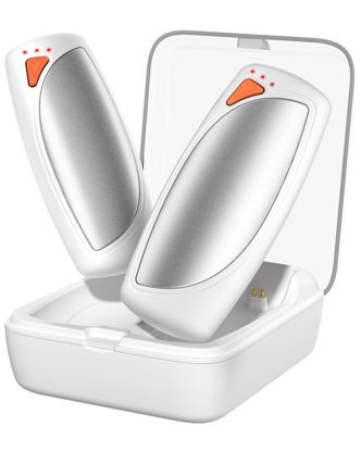 Picture of Rechargeable Hand Warmers with Charge Case, 2 Packs 14,000mAh Electric Dual Sided Hand Warmer Reusable Long Battery Life Portable Pocket Heater Gifts for Men Women Golf, Hunting Gear