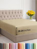 Picture of Extra Deep Twin XL Fitted Sheet - Hotel Luxury Single Fitted Sheet Only - Sheet Easily Fits 18 inch to 24 inch Mattress - Soft, Wrinkle Free, Breathable And Comfy Extra Deep Pockets Beige Fitted Sheet