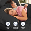 Picture of Extra Deep Twin XL Fitted Sheet - Hotel Luxury Single Fitted Sheet Only - Easily Fits 18 inch to 24 inch Mattress - Soft, Wrinkle Free, Breathable & Comfy - Extra Deep Pockets - Black Fitted Sheet