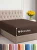 Picture of Extra Deep King Fitted Sheet - Hotel Luxury Single Fitted Sheet Only - King Sheet Easily Fits 18 inch to 24 inch Mattress - Soft, Wrinkle Free, Breathable & Comfy Extra Deep Pockets Brown Fitted Sheet