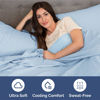 Picture of Extra Deep Split King Fitted Sheet - Hotel Luxury Single Fitted Sheet - Easily Fits 18 inch to 24 inch Mattress - Soft, Wrinkle Free, Breathable & Comfy - Extra Deep Pockets - Light Blue Fitted Sheet