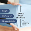 Picture of Extra Deep Twin Fitted Sheet - Hotel Luxury Single Fitted Sheet Only - Easily Fits 18 inch to 24 inch Mattress - Soft, Wrinkle Free, Breathable and Comfy - Extra Deep Pockets Light Blue Fitted Sheet