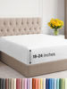 Picture of Extra Deep Twin Fitted Sheet - Hotel Luxury Single Fitted Sheet Only - Twin Sheet Easily Fits 18 inch to 24 inch Mattress - Soft, Wrinkle Free, Breathable & Comfy Extra Deep Pockets White Fitted Sheet