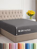 Picture of Extra Deep Twin XL Fitted Sheet - Hotel Luxury Single Fitted Sheet Only - Easily Fits 18 inch to 24 inch Mattress - Soft, Wrinkle Free, Breathable & Comfy Extra Deep Pockets Dark Grey Fitted Sheet