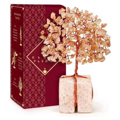 Picture of Crystal Tree for Birthday Gifts for Women, Handmade Raw Crystal Base Citrine Chakra Healing Crystal Tree of Life for Positive Energy, Money, Good Luck, Christmas Décor, Home and Office Decor