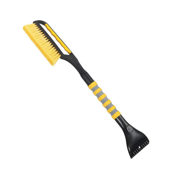 Picture of LoyaGour Snow Brush and Ice Scraper for Car Windshield,26.4" Window Scraper Deicer for Car SUV and Truck,Ice Scrapers and Brushes 2 in 1,Winter Car Automotive Exterior Accessories(1Pack Yellow)