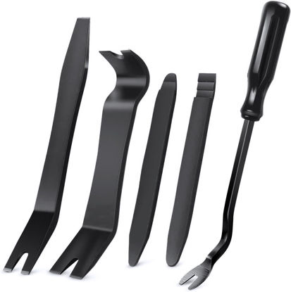 Picture of GOOACC 5 PCS Nylon Auto Trim Removal Tool Kit No-Scratch Removal Tool Kit for Car Clip Panel & Audio Dashboard Dismantle Black