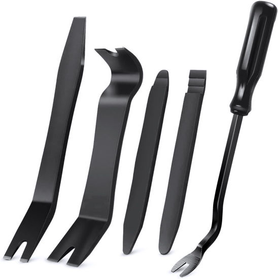 Picture of GOOACC 5 PCS Nylon Auto Trim Removal Tool Kit No-Scratch Removal Tool Kit for Car Clip Panel & Audio Dashboard Dismantle Black