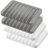 Picture of Self Draining Soap Dishes, 4 Pcs Silicone Soap Saver, Waterfall Drainer Soap Holder for Bathroom, Extend Soap Life, Keep Soap Bars Dry Clean & Easy Cleaning (White & Grey)